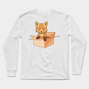 Fox as Baby in Box Long Sleeve T-Shirt